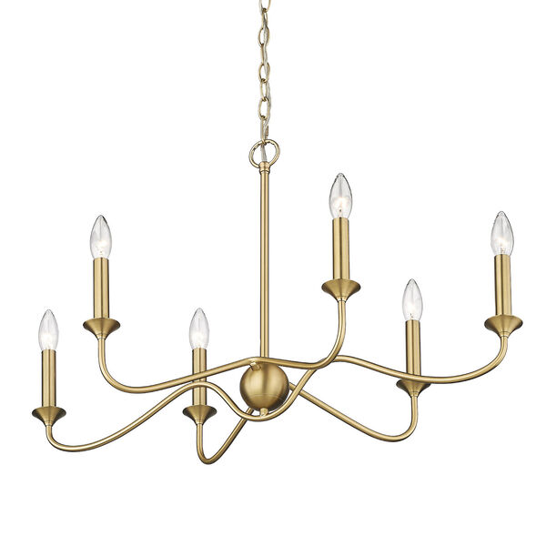 Tierney Brushed Champagne Bronze Six-Light Chandelier, image 5